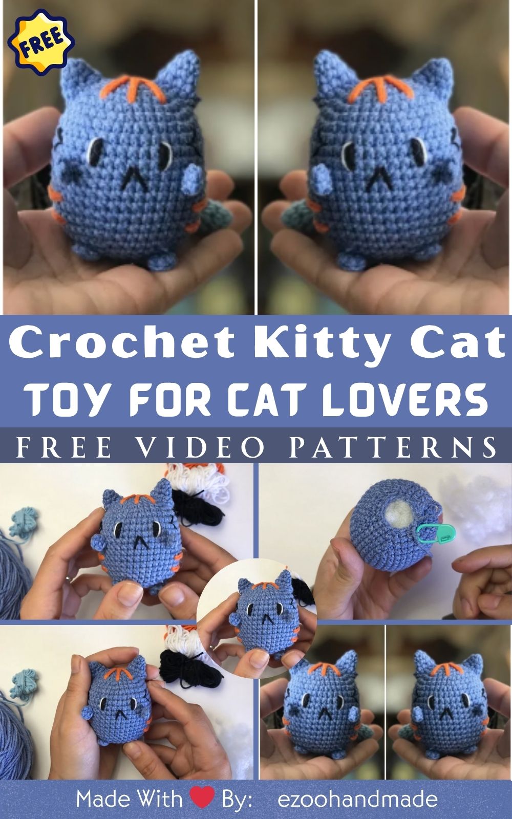 Adorable Crochet Kitty Cat Plushie Pattern Toy for Cat Lovers