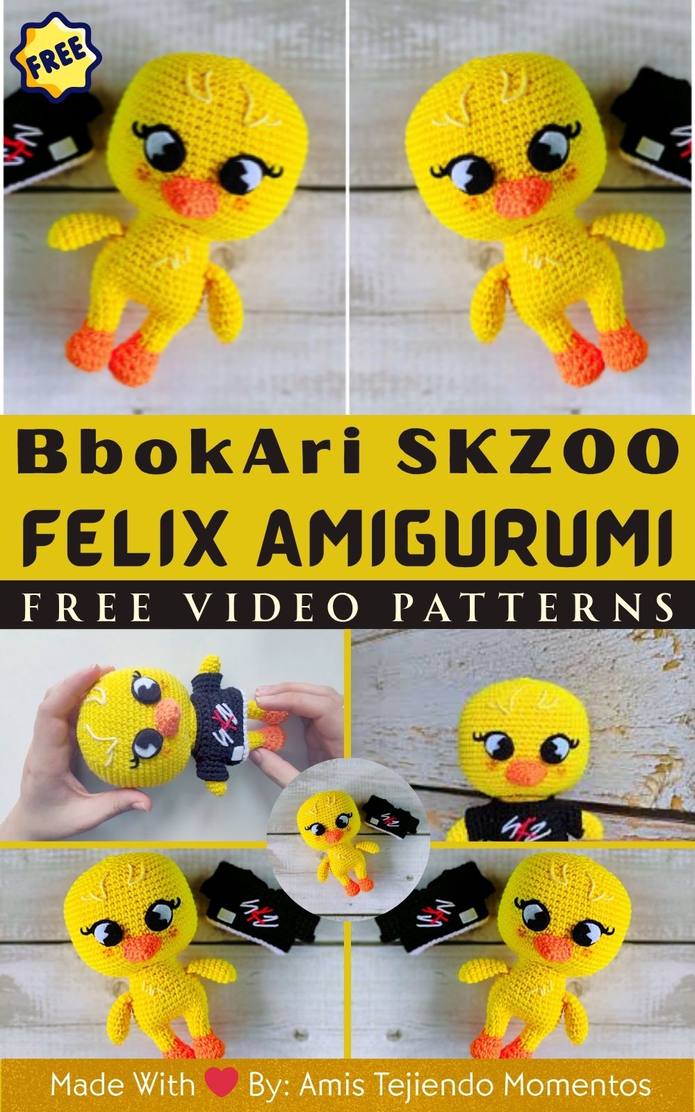 Crochet BbokAri SKZOO Felix Amigurumi Pattern For Stray Kids SKZOO Inspired
