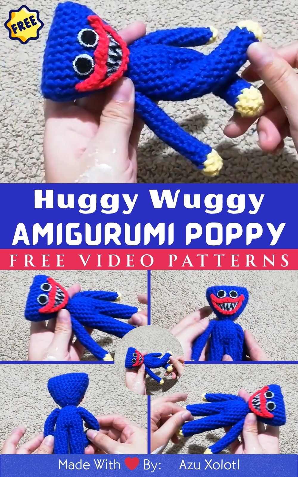 Crochet Huggy Wuggy Amigurumi – Poppy Playtime DIY Toy Pattern