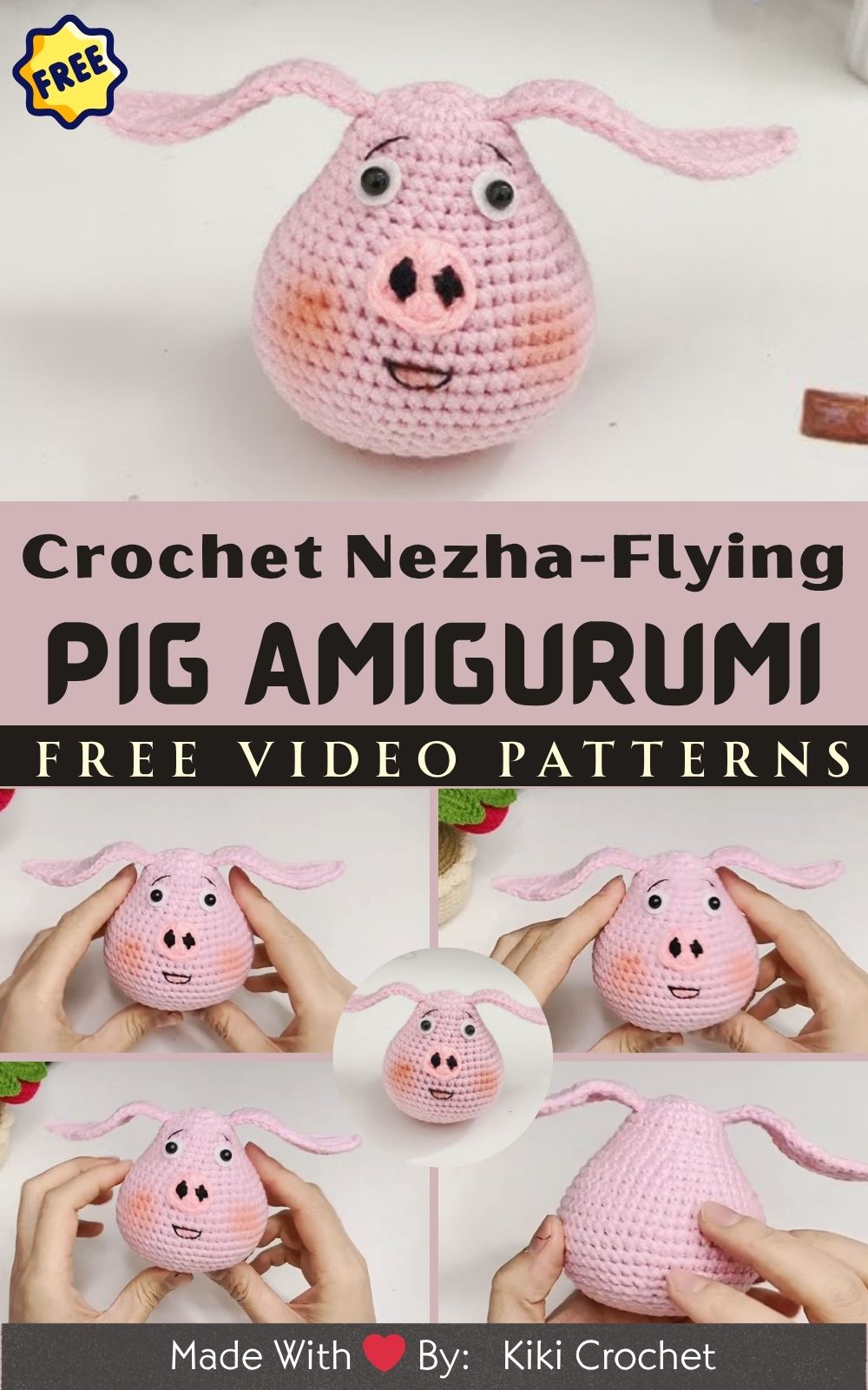 Crochet Nezha-Inspired Flying Pig Amigurumi Toy Pattern
