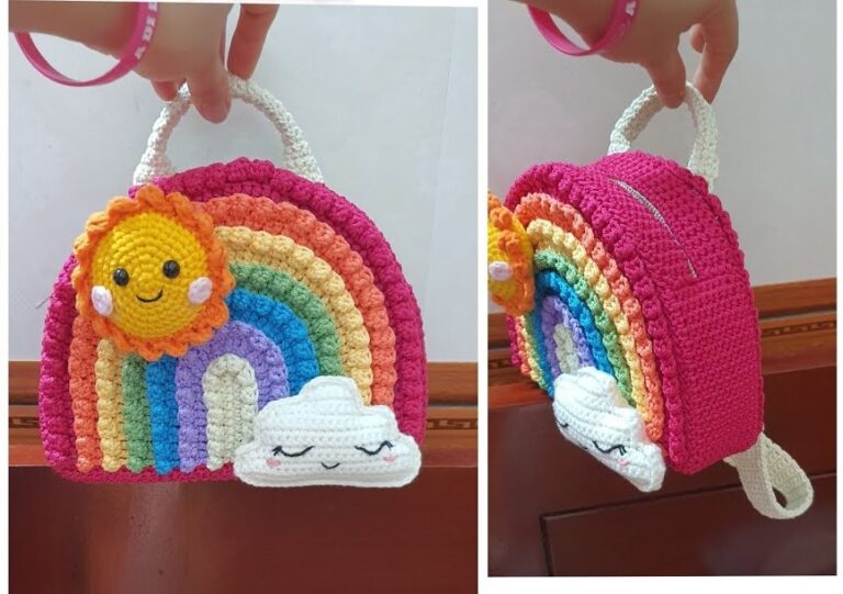 Crochet Rainbow Backpack Pattern for Bright Days Perfect for Kids
