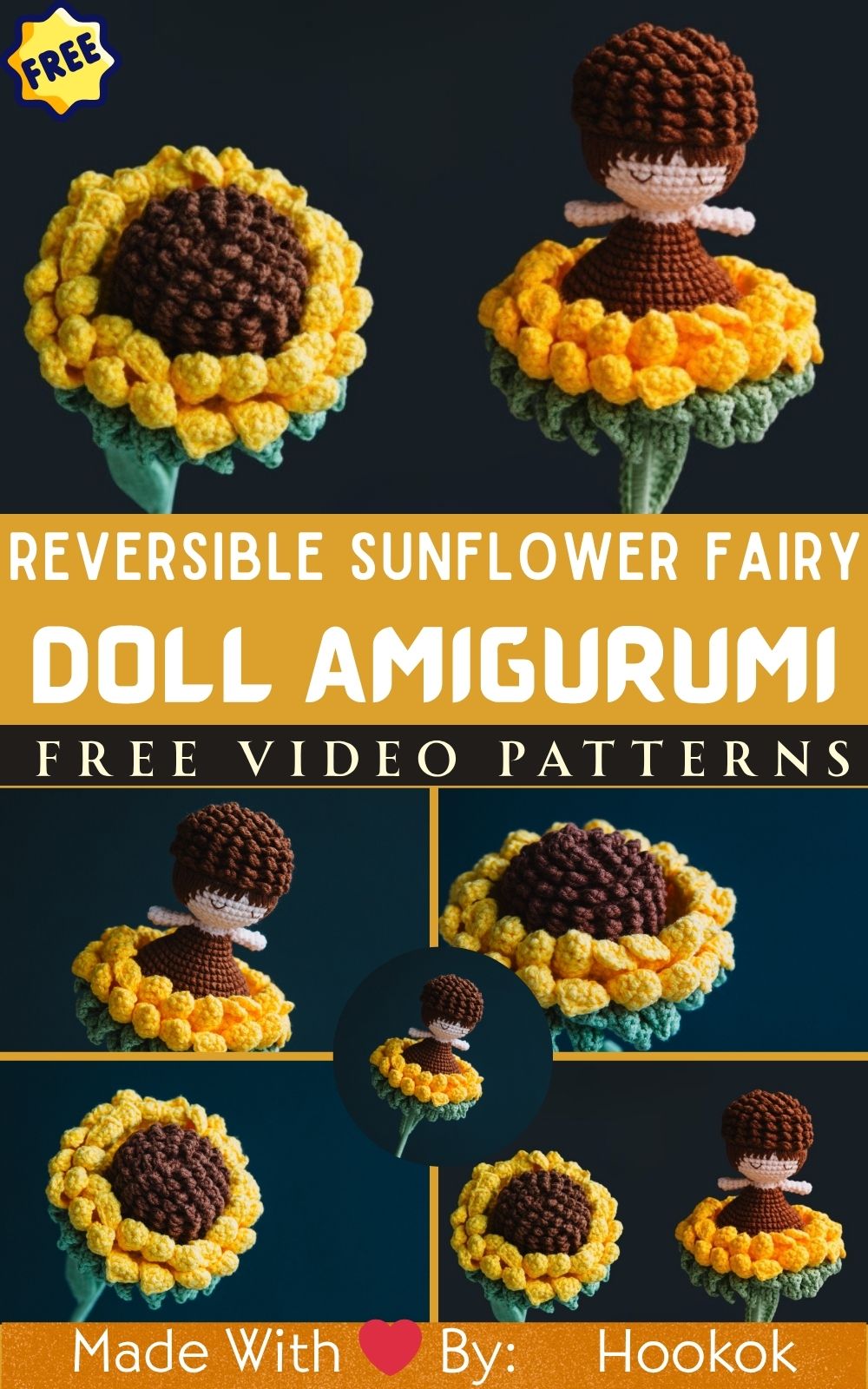 Crochet Reversible Sunflower Fairy Doll Amigurumi for Nature Lovers