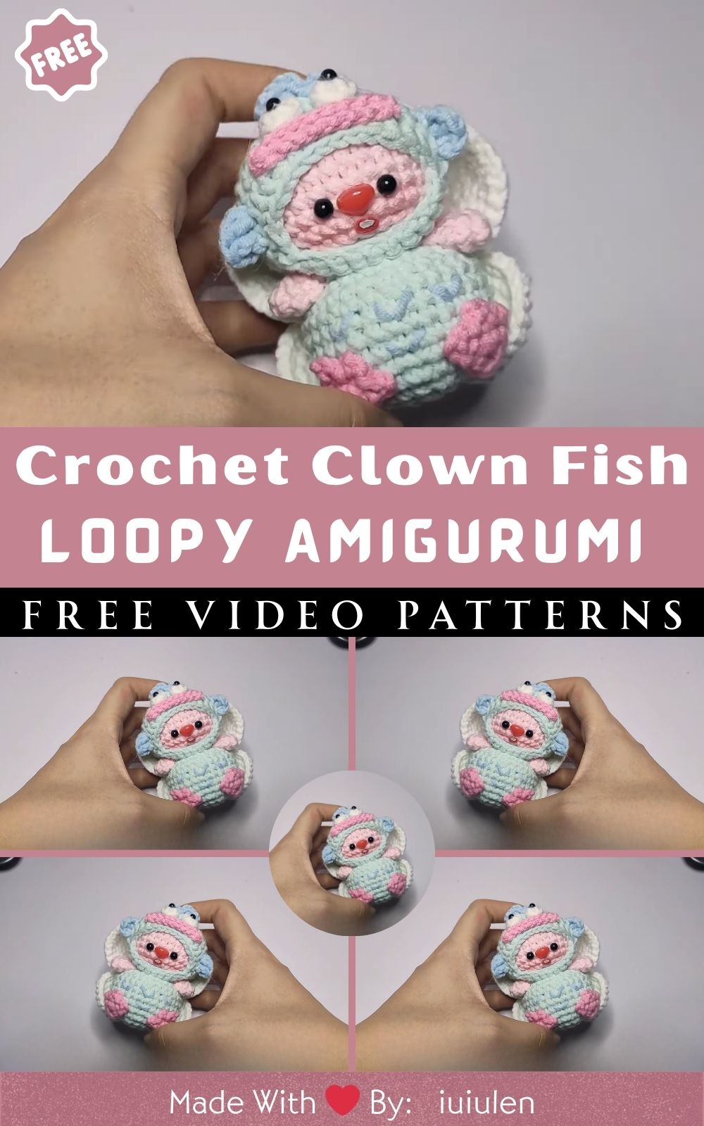 DIY Crochet Clown Fish Loopy Amigurumi Pattern