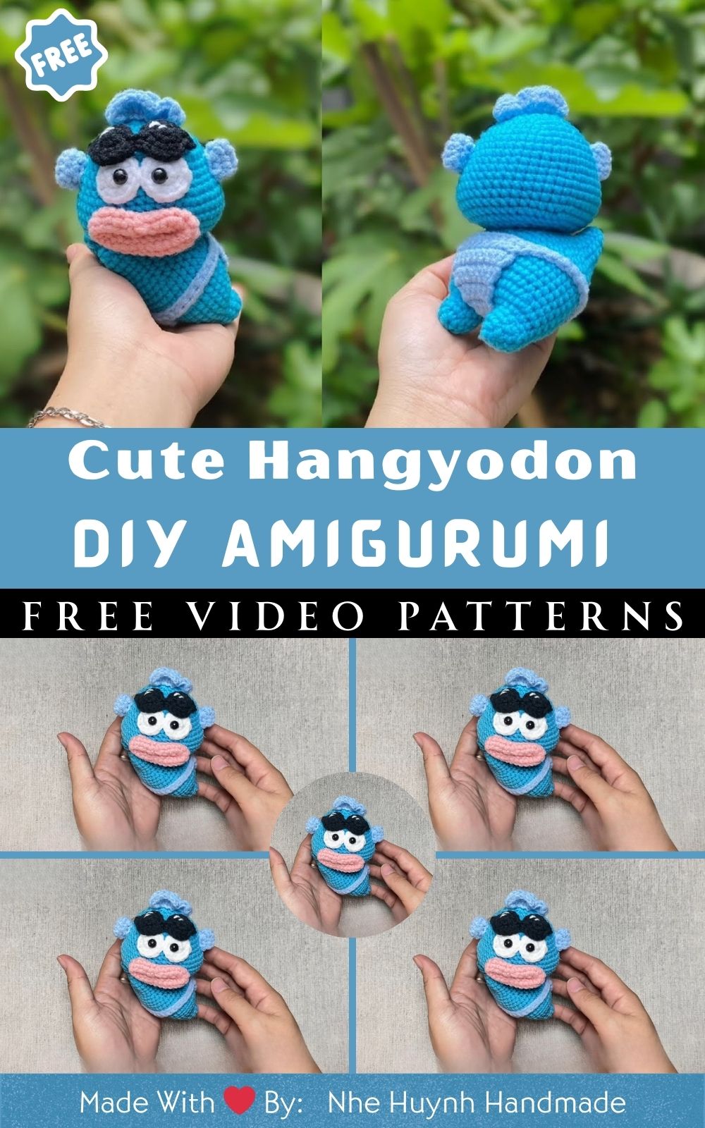 DIY Crochet Cute Hangyodon Amigurumi Pattern