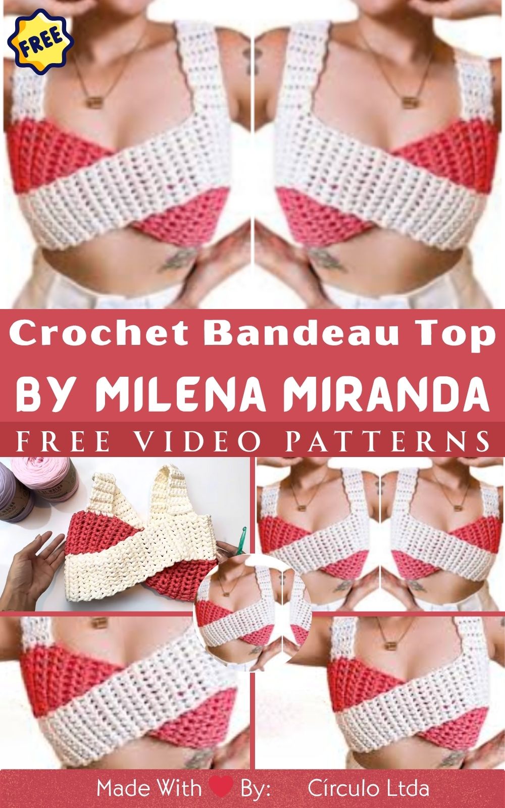 Modern Crochet Bandeau Top Pattern by Milena Miranda