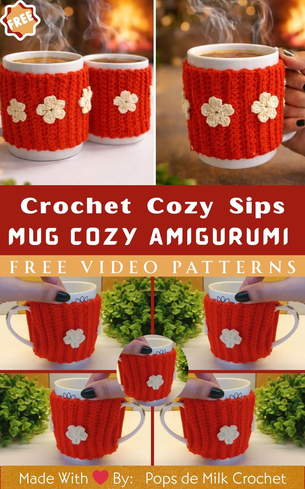 DIY Crochet Cozy Sips Mug Cozy Amigurumi Pattern