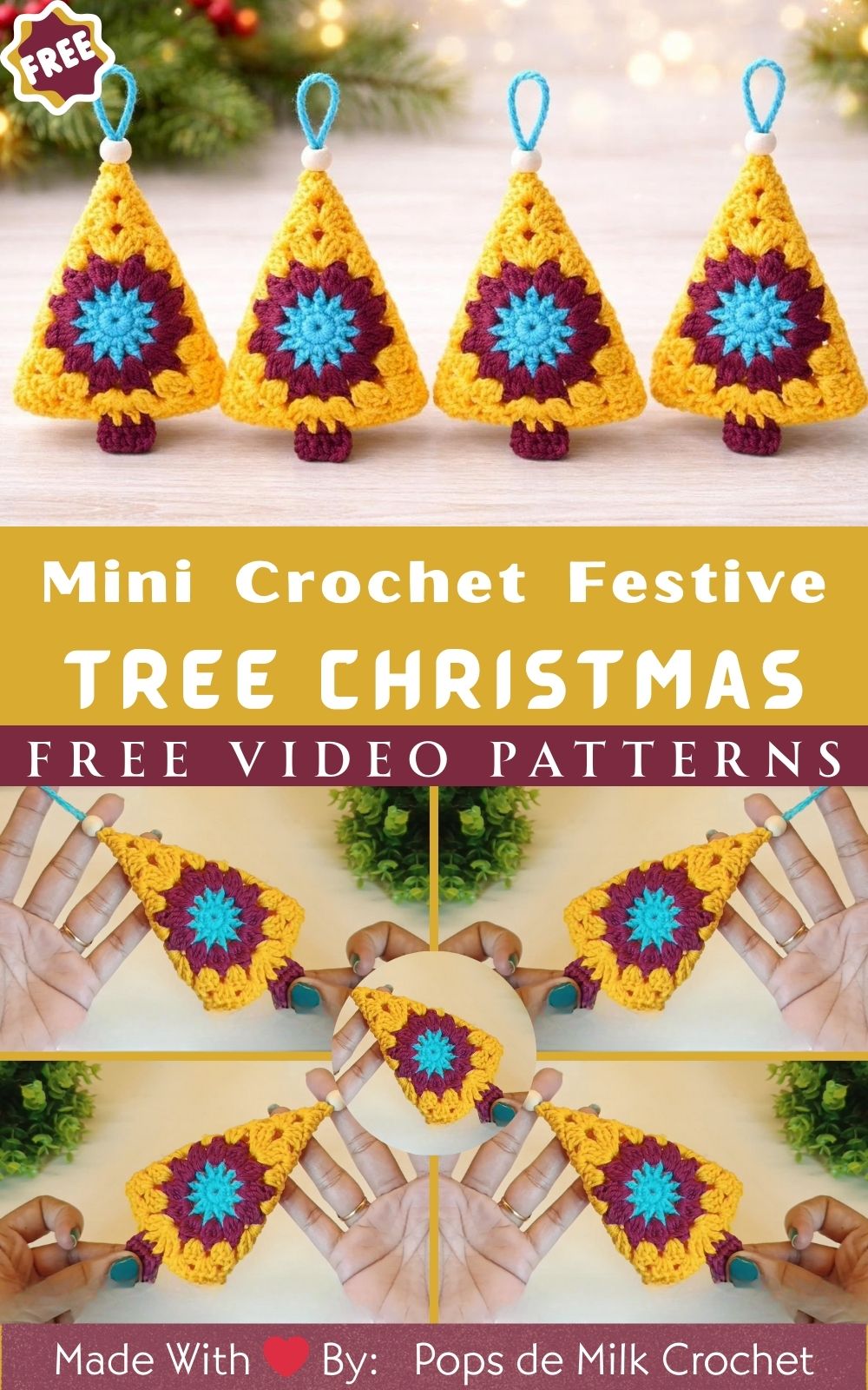 Mini Crochet Festive Tree Christmas Amigurumi Pattern