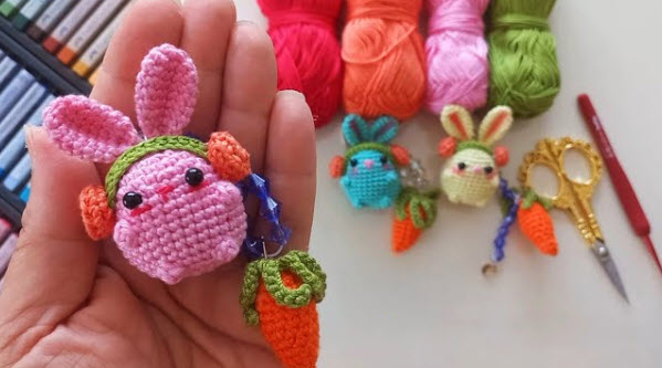 Luxurious Crochet Lokma Rabbit Keychain Amigurumi Pattern