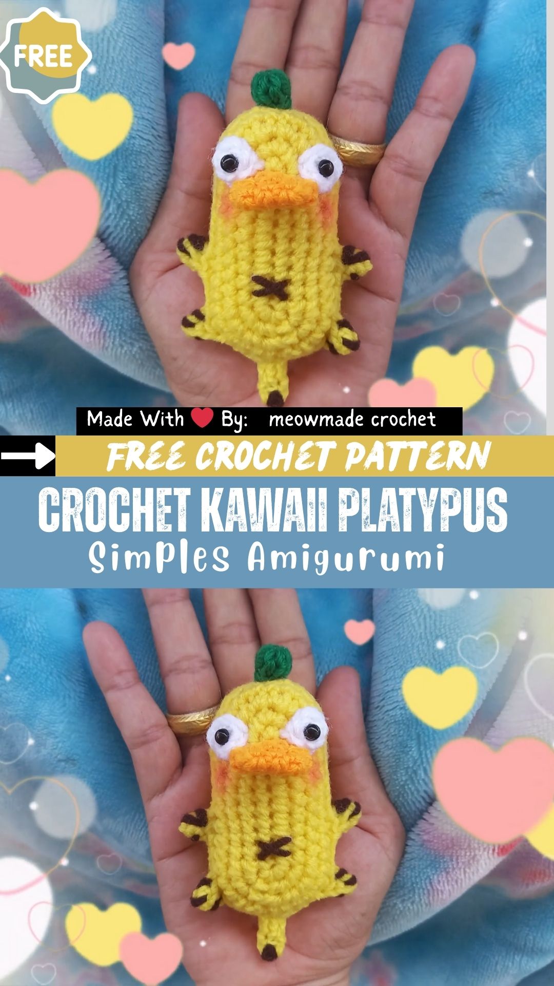 Confident Crochet Kawaii Platypus Simple Amigurumi Pattern