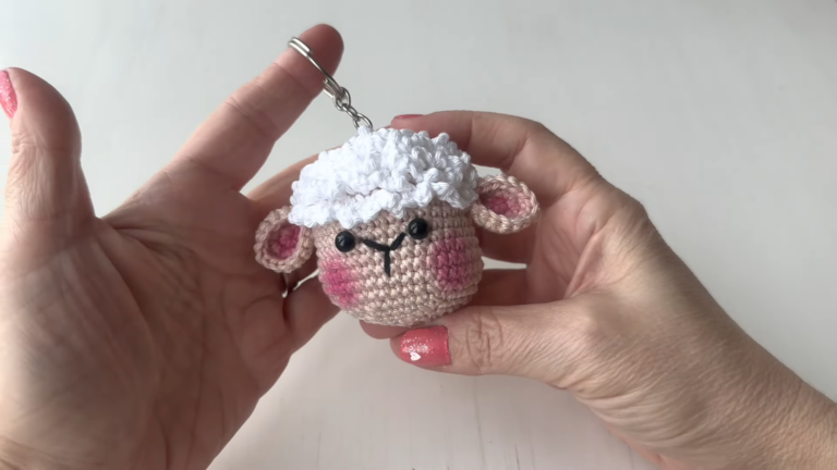 Artistic Crochet Fluffy Lamb Bag Keychain Amigurumi Pattern