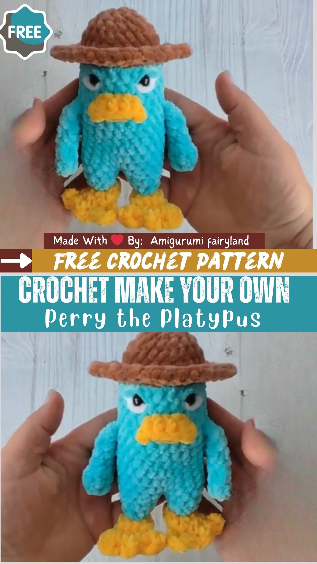 Crochet Make Your Own Perry the Platypus Amigurumi Pattern