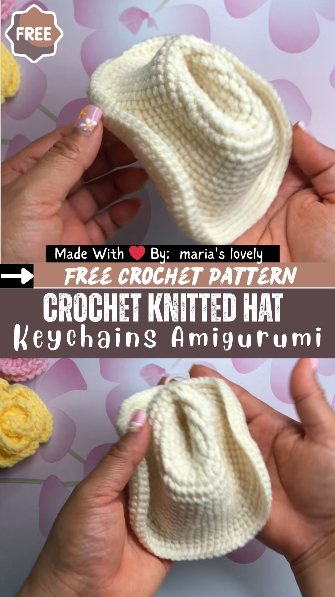 Luxurious Crochet Knitted Hat Keychains Amigurumi Pattern