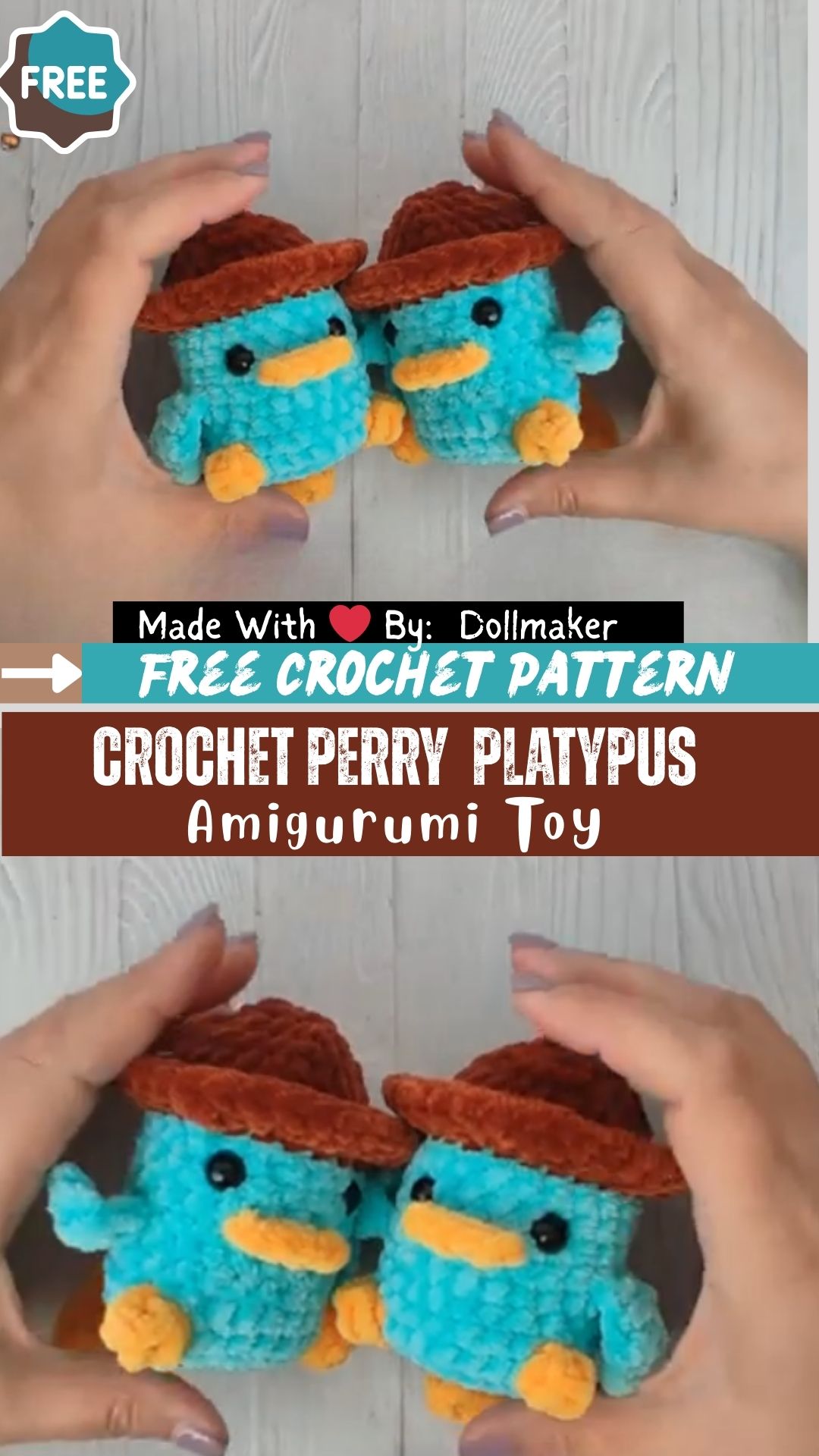 Luxurious Crochet Perry the Platypus Amigurumi Pattern Toy