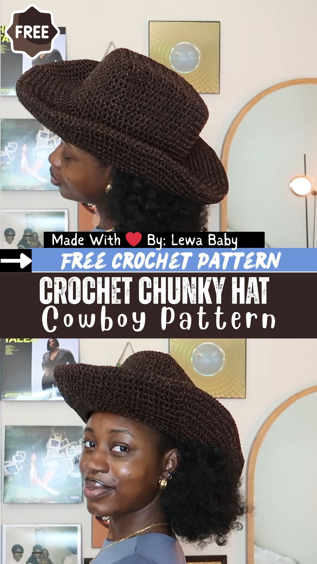 Outstanding Crochet Chunky Hat Cowboy Pattern