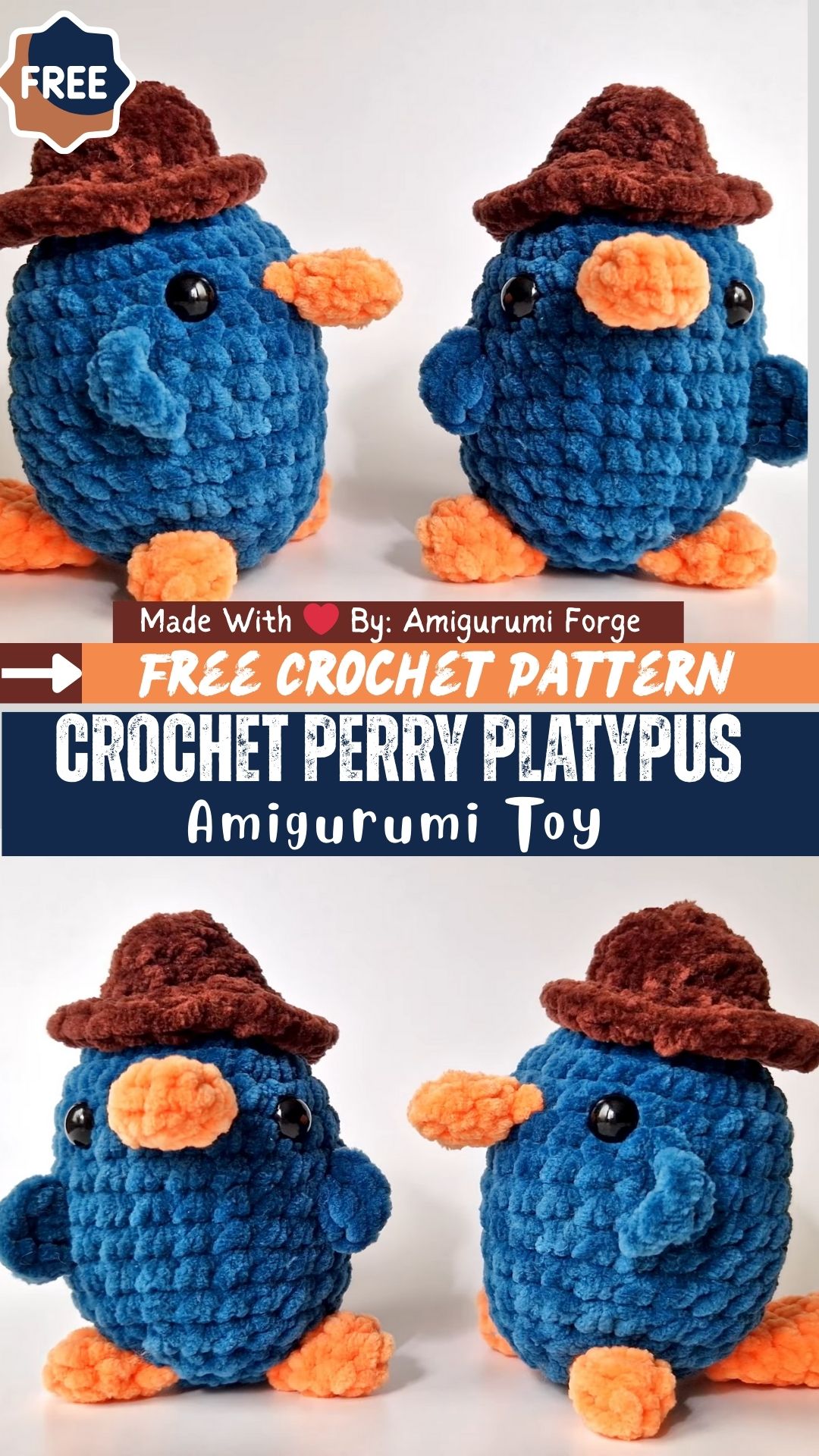 Impressive Crochet Perry Platypus Amigurumi Pattern Toy