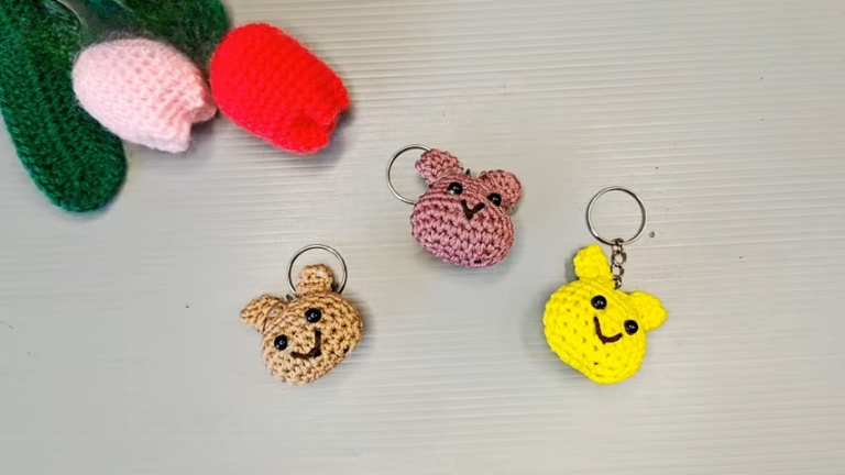 Handmade Crochet Bear Keychains Amigurumi Tutorial for Beginner