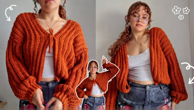 Chunky Crochet Cardigan Pattern Beginner-Friendly Cardigan & Front Tie