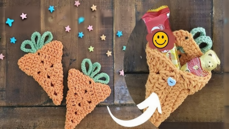 Crochet Carrot Pouch Pattern (Carrot Pocket Treat Holder for Easter Gifts & Candy)