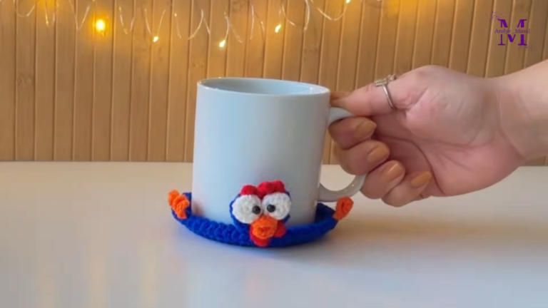 Crochet Chicken Mug Coaster Pattern (Mug Hugger That “Holds” Your Cup)