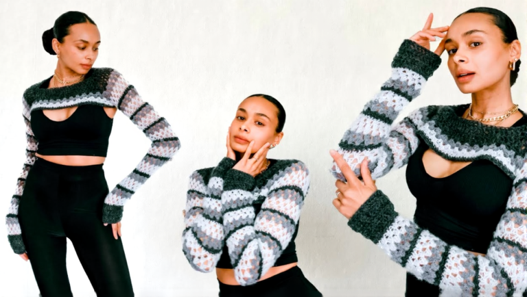 Crochet Mohair Shrug Pattern Striped Long Sleeve Bolero