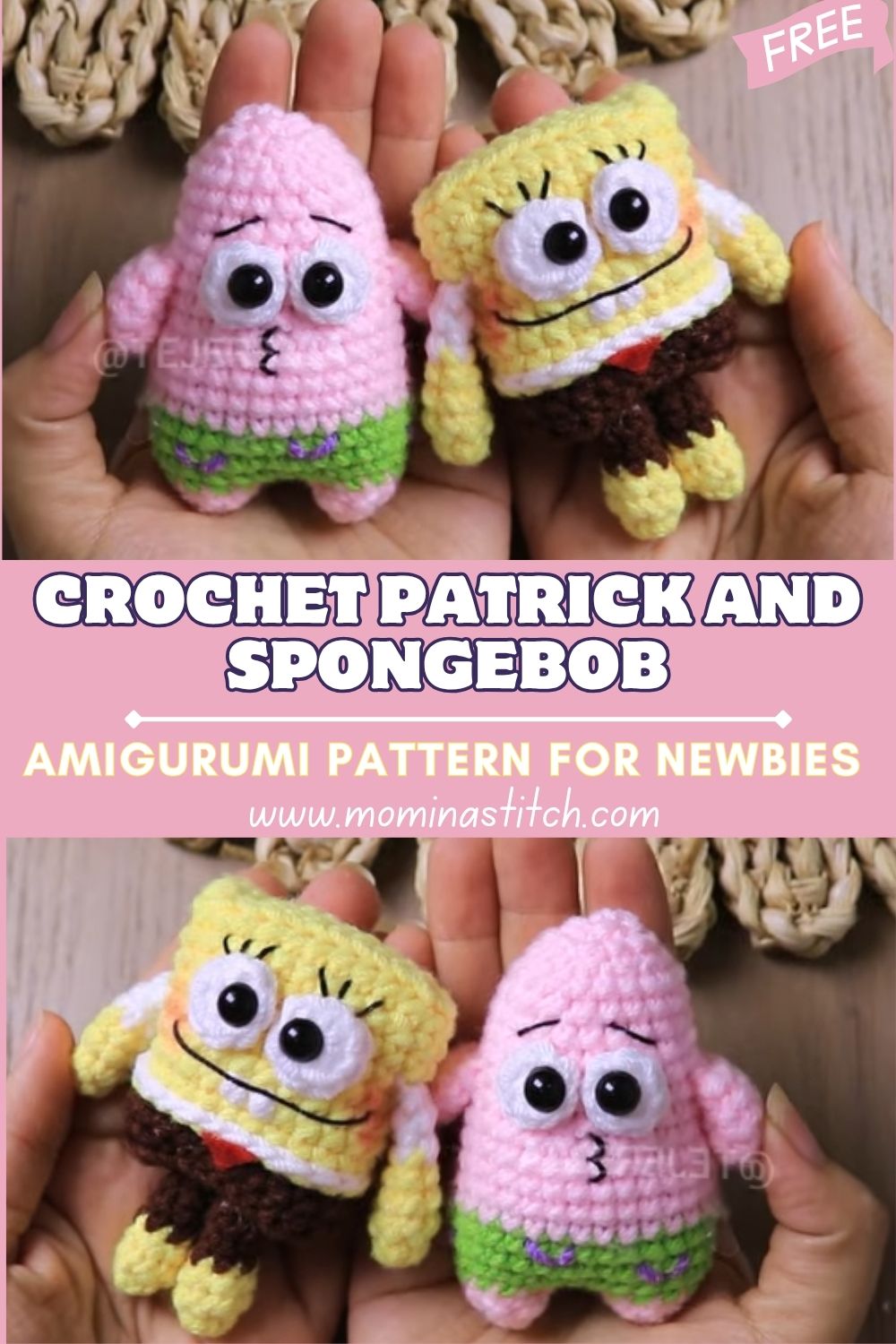 Crochet Patrick and SpongeBob Amigurumi Pattern for Newbies