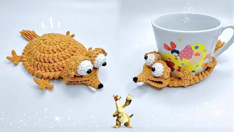 Crochet Sid Coaster Pattern Flipping Over Cup Mat – Easy Beginner Crochet Coaster