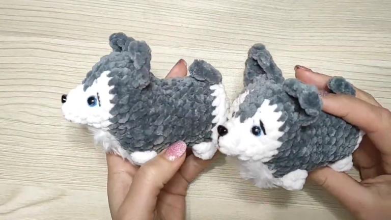 Free Crochet Husky Puppy Pattern Plush Amigurumi