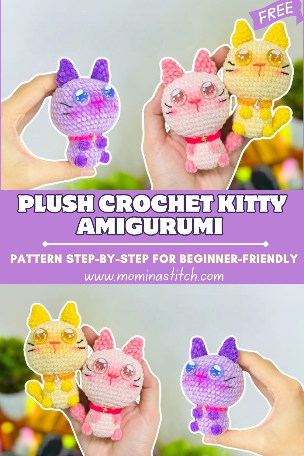 Plush Crochet Kitty Amigurumi Pattern Step-by-Step For Beginner-Friendly