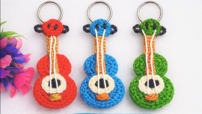 Unique Crochet Guitar Keychain Amigurumi Beginner-Friendly Step-by-Step Pattern