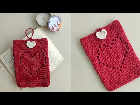 Adorable Crochet Heart Notebook Cover Bag Pattern for Beginners & Fresh Learners