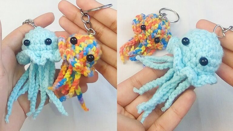 Precious Crochet Baby Jellyfish Keychain Amigurumi Pattren Step-by-Step Tutorial For Starters