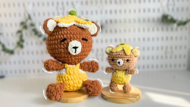Crochet Banana Bear Amigurumi Pattren Step-by-Step for Absolute Beginners