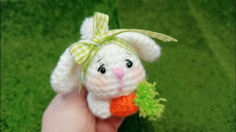 Crochet Bunny Amigurumi Pattern Idea With Long Ears for Absolute Beginners