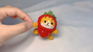 Fabulous Crochet Strawberry Cat Doll Amigurumi Plush Pattern for Beginners