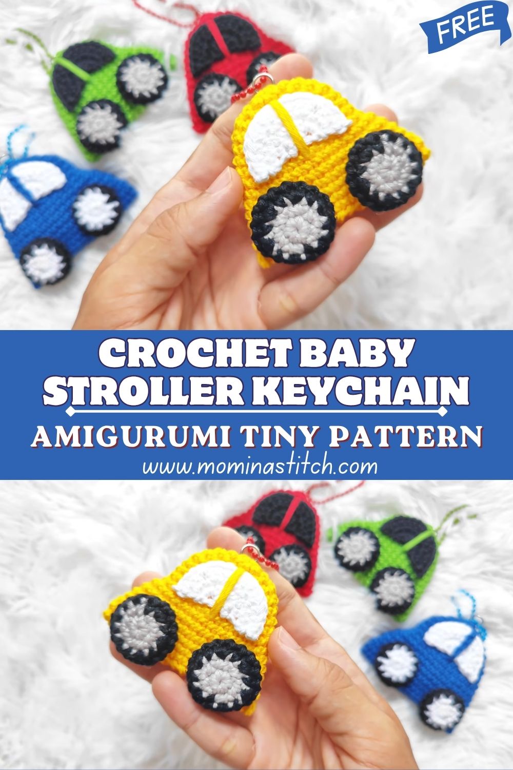 Outstanding Crochet Baby Stroller Keychain Amigurumi Tiny Pattern Accessory