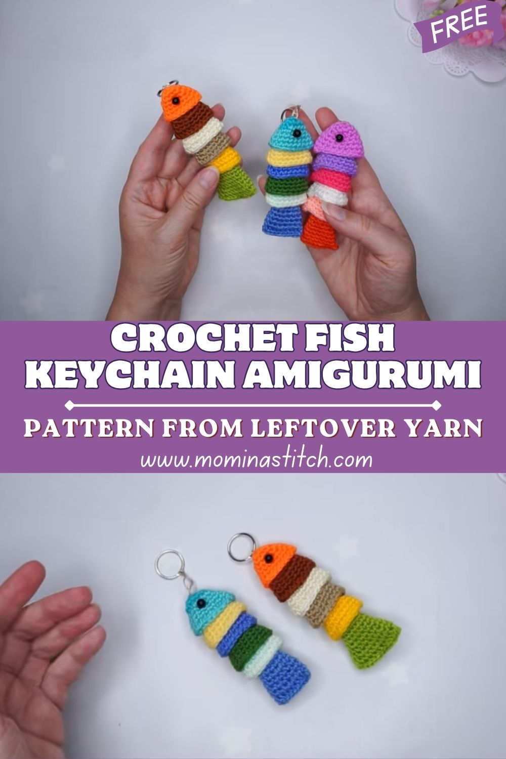 Passionate Crochet Fish Keychain Amigurumi Pattern from Leftover Yarn