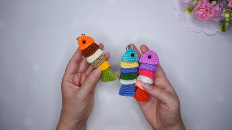 Passionate Crochet Fish Keychain Amigurumi Pattern from Leftover Yarn