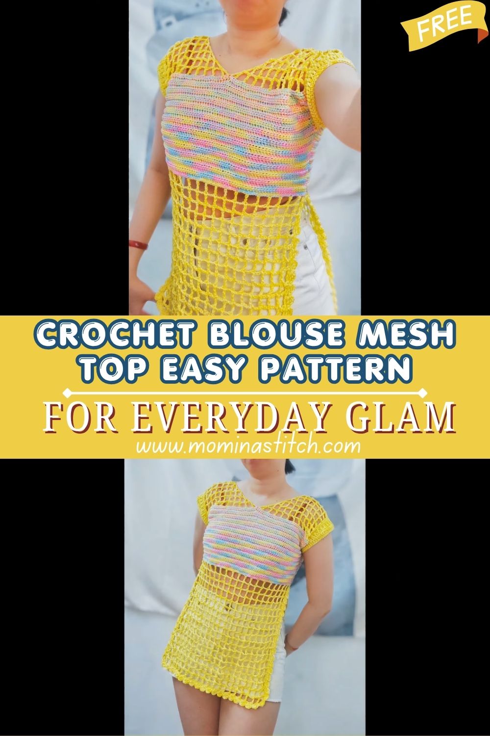 Luxurious Crochet Blouse Mesh Top Easy Pattern for Everyday Glam