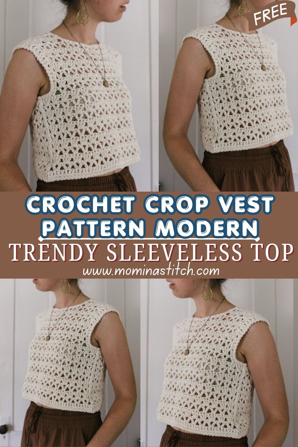 Radiant Crochet Crop Vest Pattern Modern & Trendy Sleeveless Top