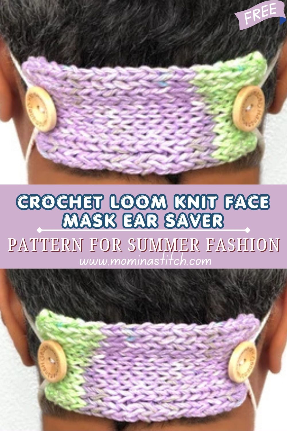 Stylish Crochet Loom Knit Face Mask Ear Saver Pattern for Summer Fashion