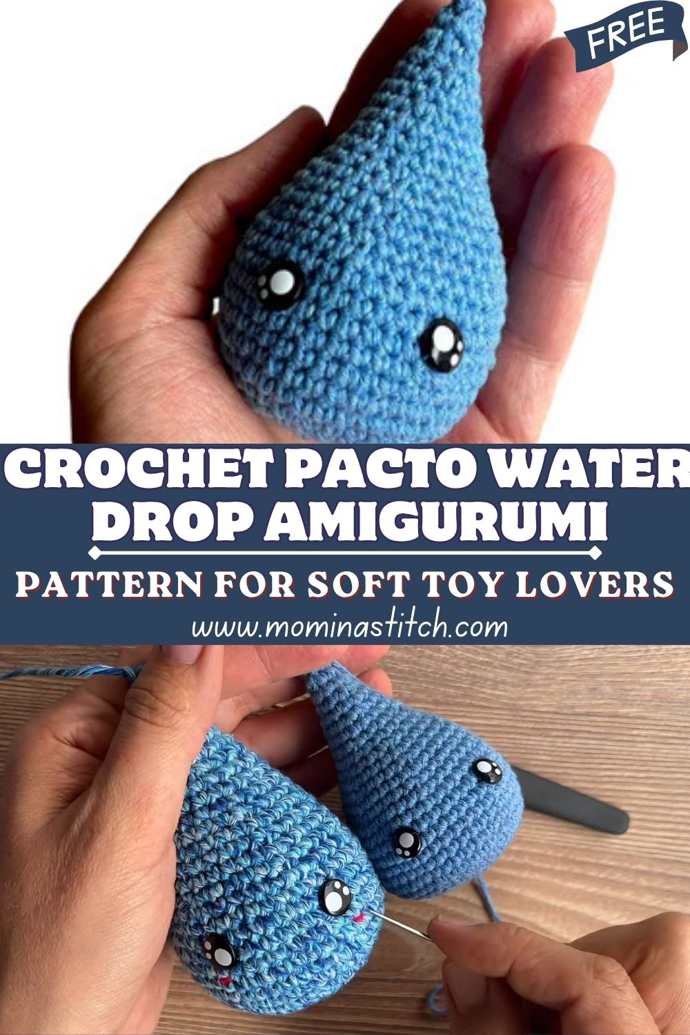 Unique Cute Crochet Pacto Water Drop Amigurumi Pattern for Soft Toy Lovers
