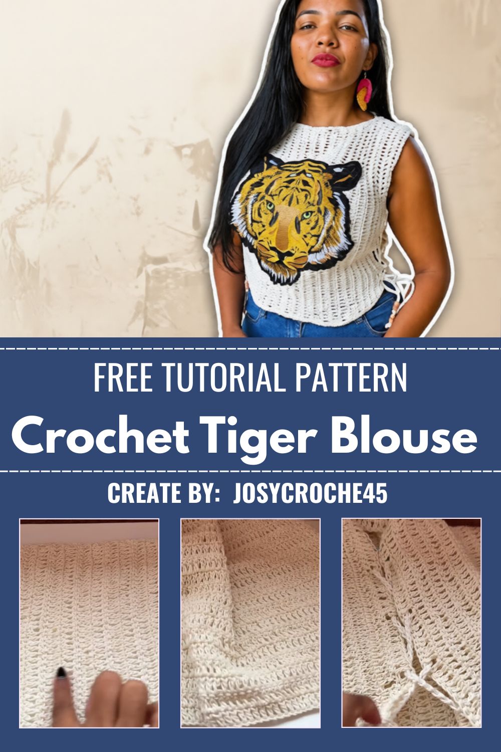 Classy Crochet Tiger Blouse Patterns to Stitch a Cozy Animal Print Top