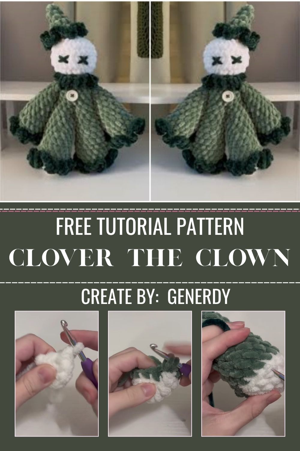 Crochet Clover the Clown Amigurumi Pattern for Good Vibes