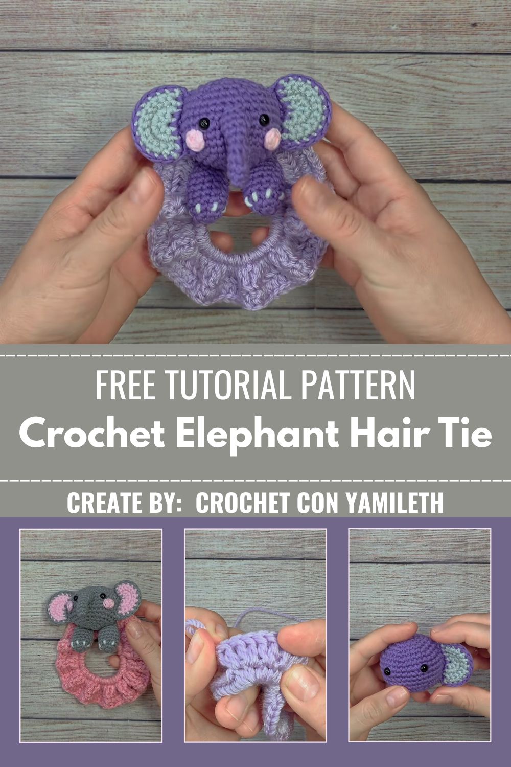 Crochet Elephant Hair Tie Free Pattern for a Cute Everyday Look