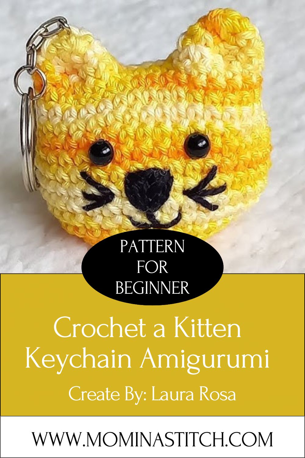 Crochet a Kitten Keychain Amigurumi Pattern for Travel Bag