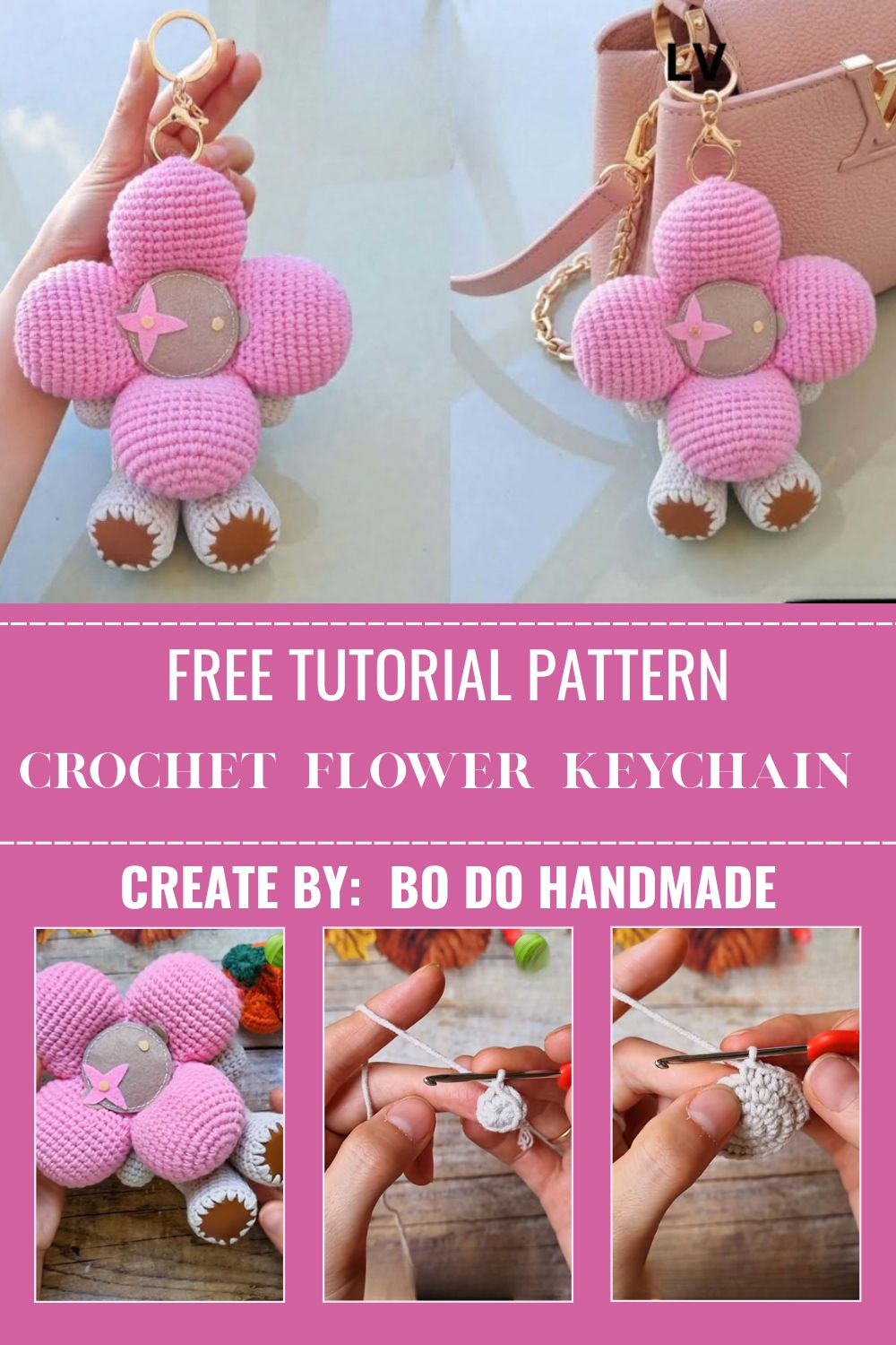 Elegant Crochet Flower Keychain Pattern for Beginners