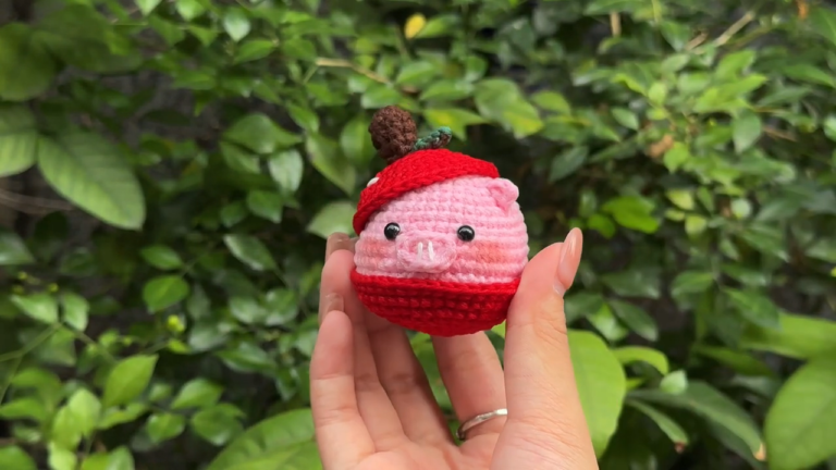Precious Cute Crochet an Apple Piggy Amigurumi Pattern for All Levels