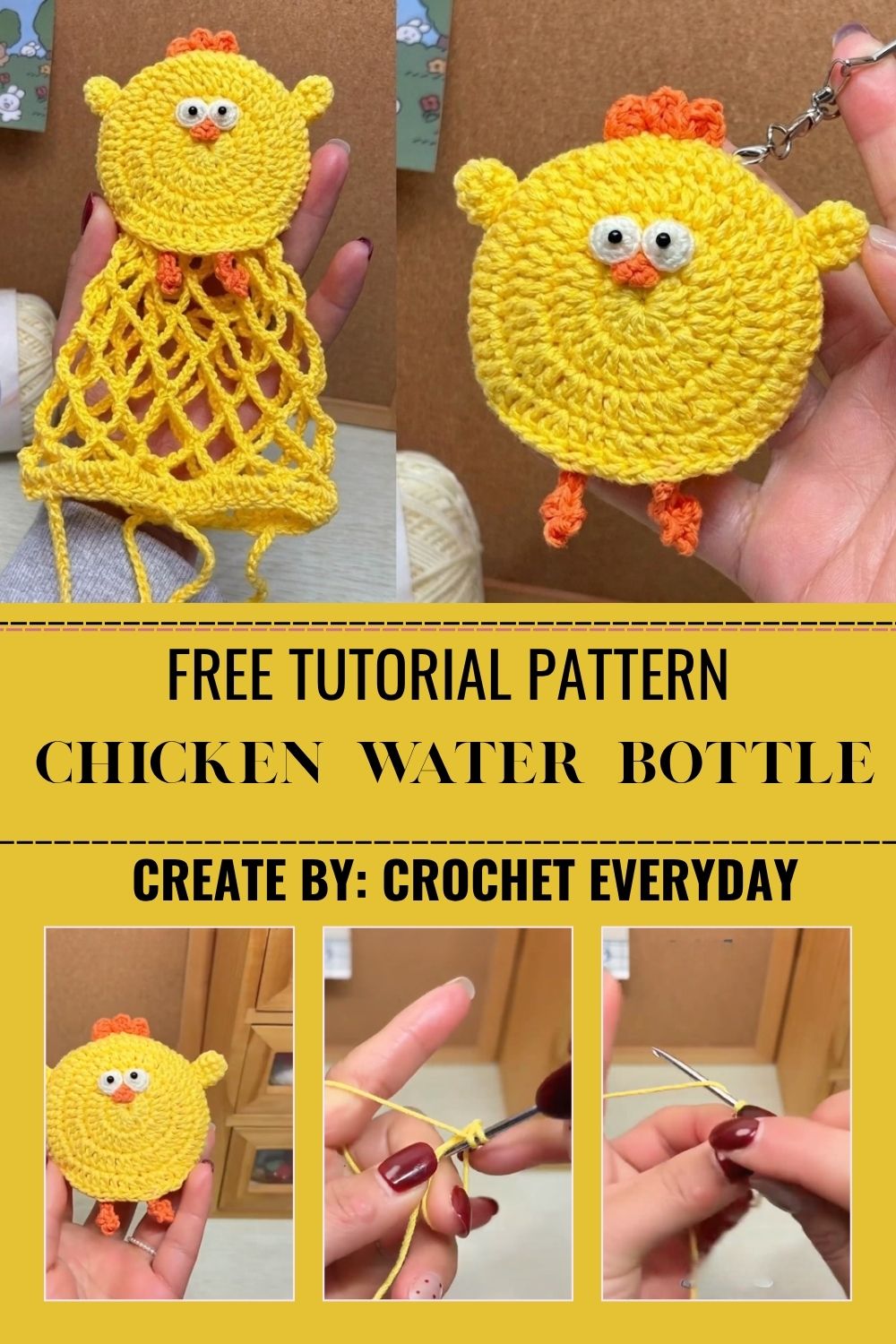 How to Crochet a Chicken Water Bottle Holder Pattern Easy Step-by-Step