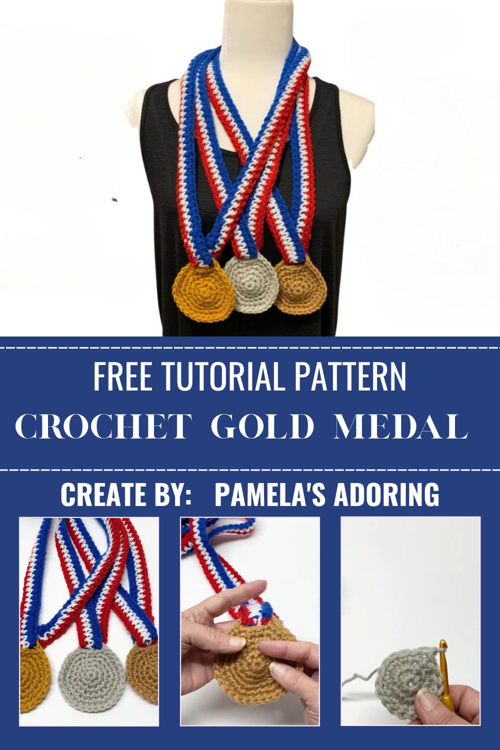 Perfect Crochet Gold Medal Pattern Gift for Champions