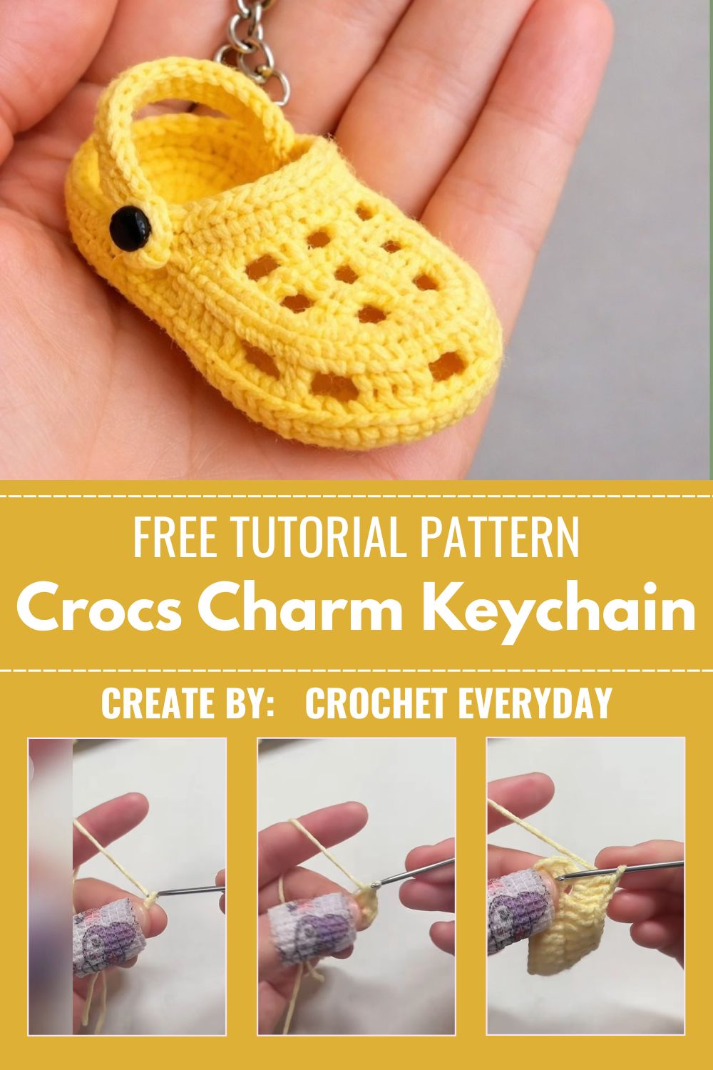 Sweet Crochet Crocs Charm Keychain Easy Pattern